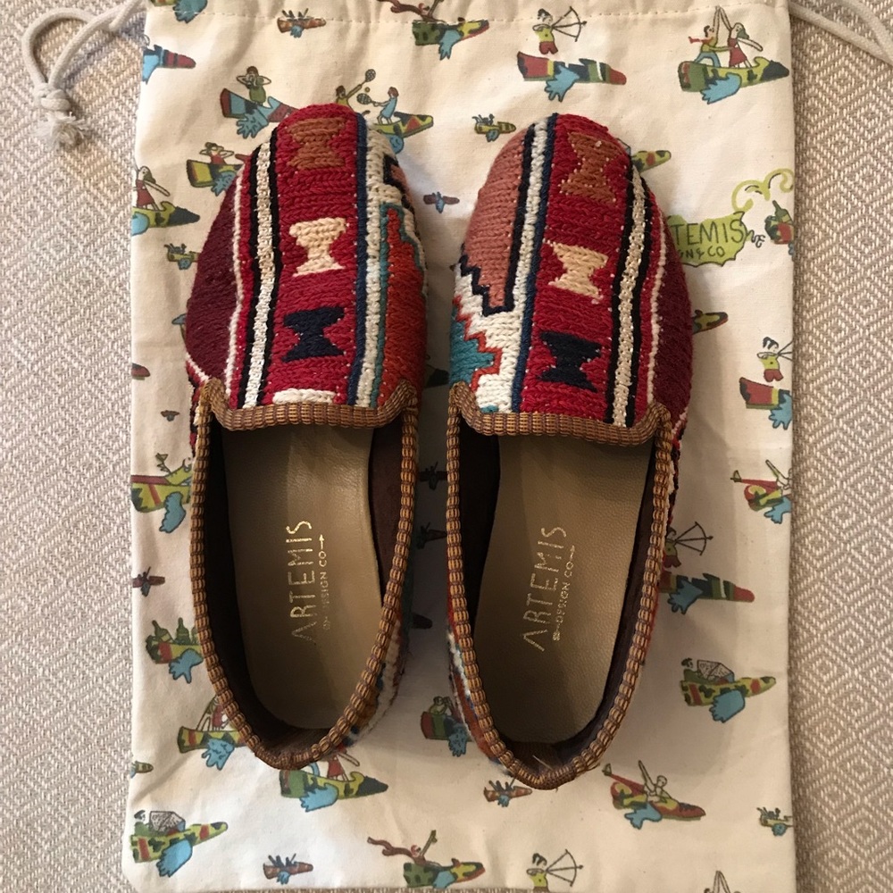 Artemis Design Co. Kilim Smoking Shoes, Size 38